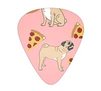 Pug Pizza Pink Printed Guitar Picks Personalized Guitar Plectrums 12 Pcs For Acoustic Guitar Electric Guitar And Bass Bulk Guitar Pick One Size