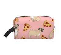 Pug Pizza Pink Printed Lightweight Storage Bag, 600D Oxford Fabric Travel Organizer Pouch for Stationery