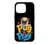 Pug & Play Cute Pug Gifts for Kids Case for iPhone 16 Pro