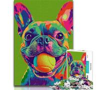 Pug Playing Tennis 1000 Piece Jigsaw Puzzles for Teenagers,Family Game Stress Reliever Difficult Challenge Great Gifts And Toys (38x26cm)