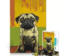 Pug Portrait 1000 Piece Jigsaw Puzzles for Teenagers Jigsaw Smart Game Warm Time Image Assembly Lovely Gift (50x75cm)