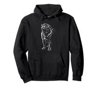 Pug Portrait Minimalist Art Pullover Hoodie