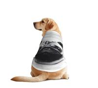 Pug Print Dog Outfit Sleeveles, Funny Pet Dog Clothes Machine Washable Shirt Vest For Medium Large Dogs