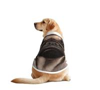 Pug Print Dog Outfit Sleeveles, Funny Pet Dog Clothes Machine Washable Shirt Vest For Medium Large Dogs
