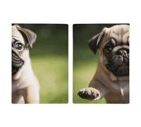 Pug Puppies Passport Holder, ID Card Protector Case Passport Holder with Slot Passports Travel Wallet Document Cover for Women And Men