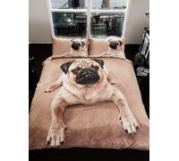 PUG PUPPY KING SIZE DUVET COVER AND PILLOWCASE SET DOG LOVERS BEDDING