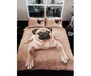 Pug Puppy King Size Duvet Cover And Pillowcase Set