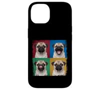 Pug Puppy Pop Art Four Quadrant Expressions Portrait Case for iPhone 14