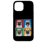 Pug Puppy Pop Art Four Quadrant Expressions Portrait Case for iPhone 15