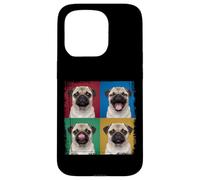 Pug Puppy Pop Art Four Quadrant Expressions Portrait Case for iPhone 15 Pro