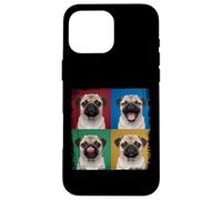Pug Puppy Pop Art Four Quadrant Expressions Portrait Case for iPhone 16 Pro Max