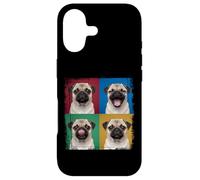 Pug Puppy Pop Art Four Quadrant Expressions Portrait Case for iPhone 17
