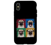 Pug Puppy Pop Art Four Quadrant Expressions Portrait Case for iPhone X/XS