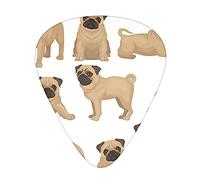 pug puppy Printed Guitar Picks Personalized Guitar Plectrums 12 Pcs For Acoustic Guitar Electric Guitar And Bass Bulk Guitar Pick One Size