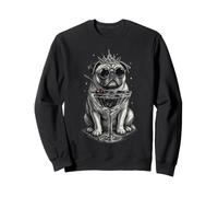 Pug Queen Zipping Cocktail Fun Royal Day Drinking Pug Mom Sweatshirt
