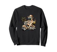 Pug Rider On Motorcycle Tropical Summer Vibes Sweatshirt