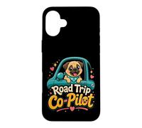 Pug Road Trip Co-Pilot Case for iPhone 16 Plus