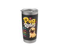 Pug Rules Funny Pug Lover Gift Stainless Steel Insulated Tumbler