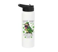 Pug Saint Patricks Day T-Rex Irish Pug Pugtrex Day Pug Stainless Steel Insulated Water Bottle