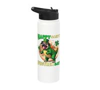 Pug Saint Patricks Day T-Rex Pugtrex Day Pug Stainless Steel Insulated Water Bottle
