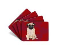Pug - Set of 4 Table Mats - Leslie Gerry Animal Gifts