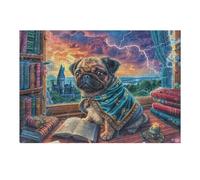 Pug Study 300 Piece Jigsaw Puzzle for Adults Winter Evening Activity Cozy Relaxation Detailed Artwork Ideal Housewarming Gift 300 PCS