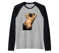 Pug Sunglasses Relax Streetwear Art Raglan Baseball Tee