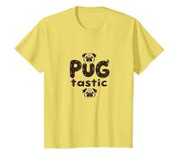 Pug Tastic Adorable Dog Lovers Whimsical T-Shirt, Kids, Lemon, 12 Years