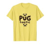 Pug Tastic Adorable Dog Lovers Whimsical T-Shirt, Men, Lemon, 3XL
