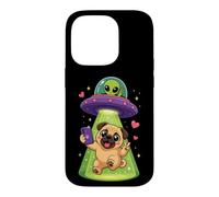 Pug UFO Alien Abduction Space Pug Christmas Case for iPhone 14 Pro