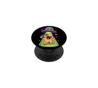 Pug UFO Alien Abduction Space Pug Christmas PopSockets Adhesive PopGrip