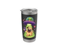 Pug UFO Alien Abduction Space Pug Christmas Stainless Steel Insulated Tumbler