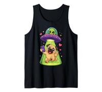 Pug UFO Alien Abduction Space Pug Christmas Tank Top