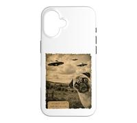 Pug UFO Evidence Photo Funny Vintage Strange Sighting Case for iPhone 16