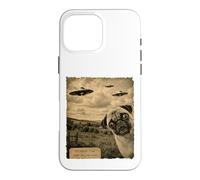 Pug UFO Evidence Photo Funny Vintage Strange Sighting Case for iPhone 16 Pro Max