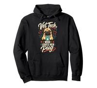 Pug Vet Tech Who Loves Her Pug Pullover Hoodie