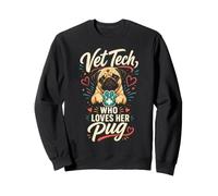 Pug Vet Tech Who Loves Her Pug Sweatshirt