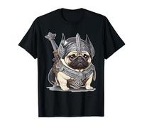 Pug Viking Warrior Norse Viking Pug With Sword Armor Helmet T-Shirt