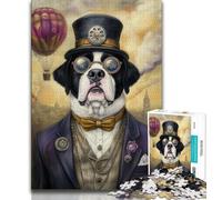 Pug Wearing Hat 1000 Piece Jigsaw Puzzles for Adults & Teens,Challenging To Complete But Fun And Humorous Unique Home Decor And Gifts (38x26cm)