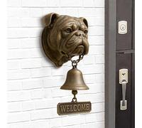 Pug Welcome Doorbell, Cast Iron Dinner Bell, Funny Retro Bulldog Doorbell, Farmhouse Vintage Doorbells Ornament, Pug Head Shape Decoration Hanging Bell Wall Mounted Ornamental-05