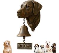 Pug Welcome Doorbell, West Highland White Terrier Welcome Doorbell, Vintage Wall-Mounted Decorative Cast Iron/Resin Hanging Bell, for Yard Garden(Labrador Retriever)