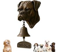 Pug Welcome Doorbell, West Highland White Terrier Welcome Doorbell, Vintage Wall-Mounted Decorative Cast Iron/Resin Hanging Bell, for Yard Garden(Boxer Dog)
