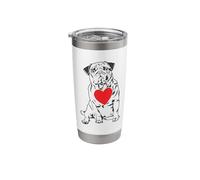 Pug with Heart Stainless Steel Insulated Tumbler