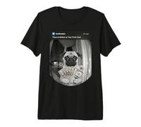 Pug with Money Motion Front Door Premium T-Shirt