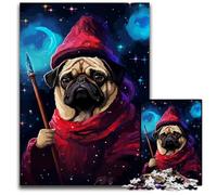 Pug Wizard Pixel Art Cute1000Piece Jigsaw Puzzle Puzzles for Adults for MotherS Day Birthdays Christmas 1000 PCS(75x50cm)