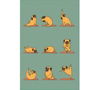 Pug Yoga Notebook: Journal 6 x 9, 100 Page Blank Lined Paperback For Pug Lovers