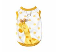 Pugermering Cartoon Print Vest Pet Vest Harness Wear With 3D Lion Applique Soft Construction With Secure Binding And Leash Connector suitable for daily walks yard, White, Mi Ya White, size to 5