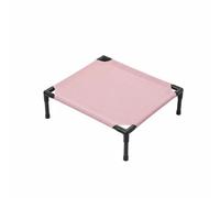 Pugermering Cat Bed Elevated Pet Couch Raised Sleeping Cot Breathable Oxford Cloth PVC Frame Suitable for Outdoor Travel Indoor Lounge Camping, Small, Linen Pink