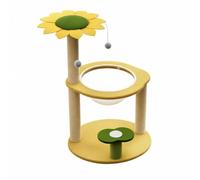 Pugermering Cat Climbing Structure Perch Hammock With Scratch Pad Clear Acrylic Lounge Bowl And Sisal Wood Flannel Build suitable for indoor corners studio flats home decoration