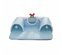 Pugermering Cat Tunnel Bed Cat Bed Cat Tunnel Cat House With Monster Themed 3 In 1 Layout And Hanging Toys For Interactive Hunting Fun Suitable for indoor cats, Blue, Big Eyes